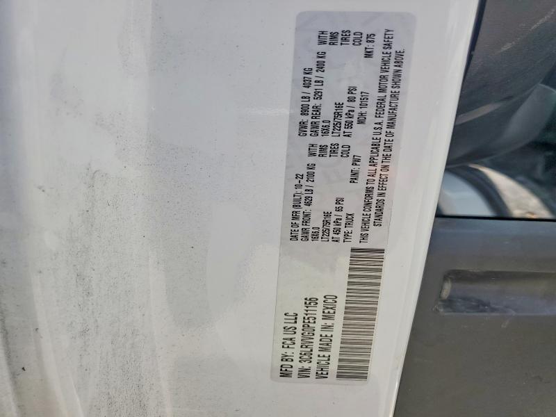 Продажа на аукционе авто 2023 Ram Promaster 2500, vin: 3C6LRVVG0PE511156, номер лота: 57725326