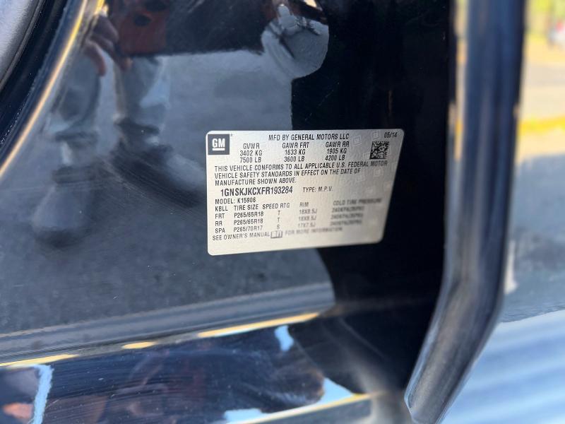 2015 Chevrolet Suburban მანქანა იყიდება აუქციონზე, vin: 1GNSKJKCXFR193284, აუქციონის ნომერი: 56346086