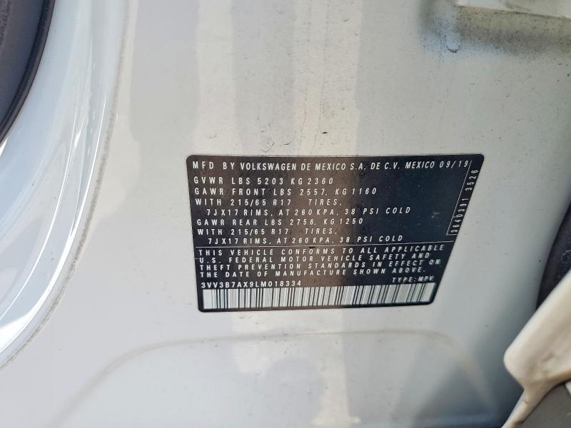 Aukcja sprzedaży 2020 Volkswagen Tiguan, vin: 3VV3B7AX9LM018334, numer aukcji: 56432006