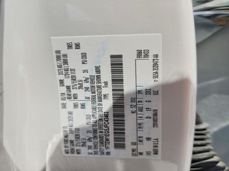 58003246 :رقم المزاد ، 1FTEW1EG5JFC43463 vin ، 2018 Ford F150 مزاد بيع