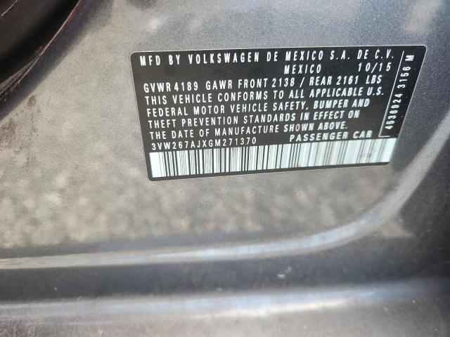 2016 Volkswagen Jetta მანქანა იყიდება აუქციონზე, vin: 3VW267AJXGM271370, აუქციონის ნომერი: 58587736