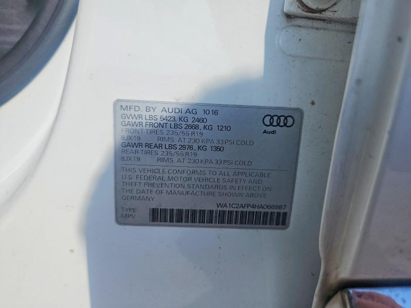 Продажа на аукционе авто 2017 Audi Q5, vin: WA1C2AFP4HA066987, номер лота: 55990086