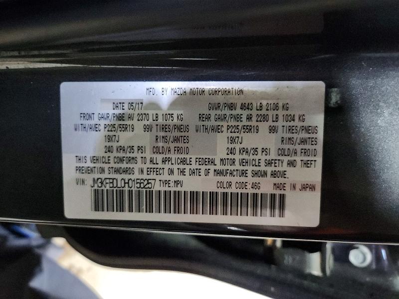 56865846 :رقم المزاد ، JM3KFBDL0H0156257 vin ، 2017 Mazda Cx-5 مزاد بيع