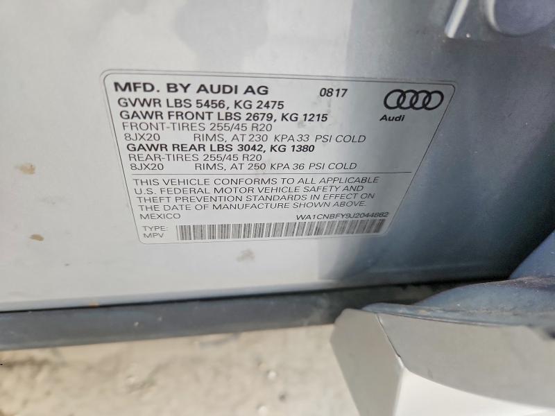 Aukcja sprzedaży 2018 Audi Q5, vin: WA1CNBFY9J2044862, numer aukcji: 55829656