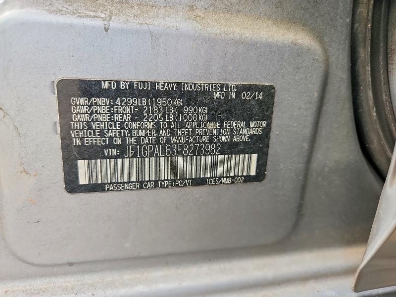 Продажа на аукционе авто 2014 Subaru Impreza, vin: JF1GPAL63E8273982, номер лота: 55305496