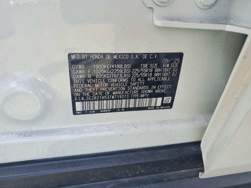55953946 :رقم المزاد ، 3CZRZ1H53TM719273 vin ، 2026 Honda Hr-v مزاد بيع