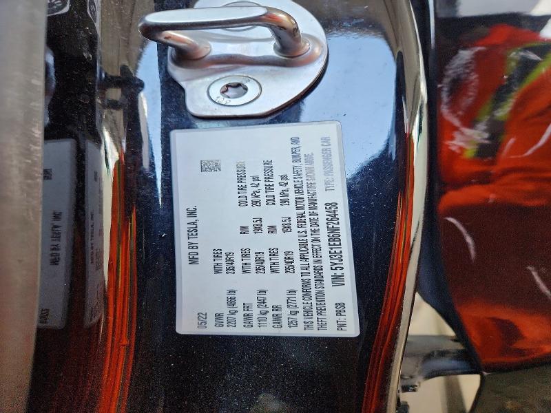 58781136 :رقم المزاد ، 5YJ3E1EB6NF264458 vin ، 2022 Tesla Model 3 مزاد بيع