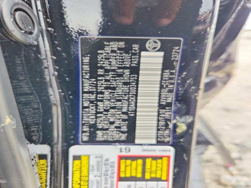 2025 Toyota Camry მანქანა იყიდება აუქციონზე, vin: 4T1DAACK7SU034753, აუქციონის ნომერი: 57443486