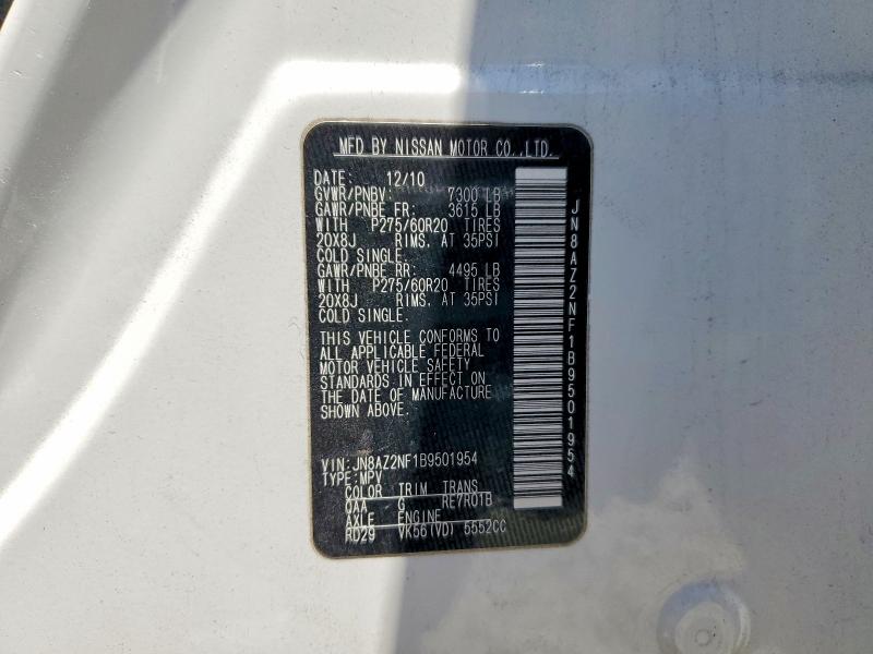Auction sale of the 2011 Infiniti Qx56, vin: JN8AZ2NF1B9501954, lot number: 59168666