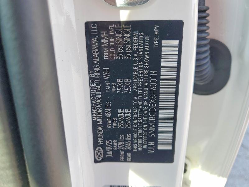 Продажа на аукционе авто 2025 Hyundai Tucson, vin: 5NMJBCDEXSH600114, номер лота: 58944306