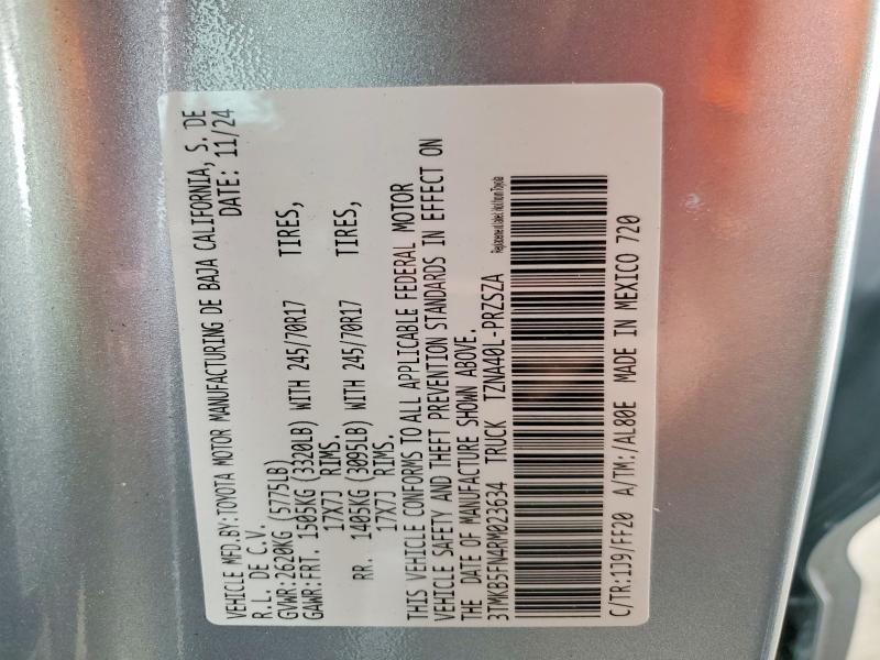 2024 Toyota Tacoma მანქანა იყიდება აუქციონზე, vin: 3TMKB5FN4RM023634, აუქციონის ნომერი: 55510186
