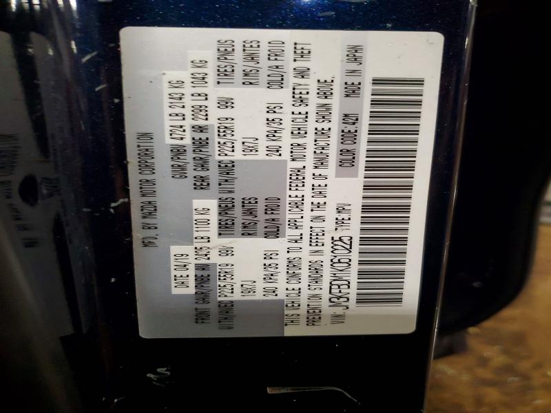 Aukcja sprzedaży 2019 Mazda Cx-5, vin: JM3KFBDM1K0610225, numer aukcji: 57727136