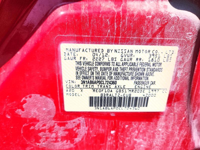 Продажа на аукционе авто 2012 Nissan Sentra, vin: 3N1AB6AP0CL724360, номер лота: 58577686