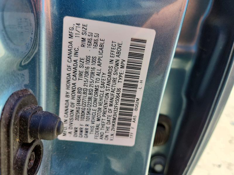Продаж на аукціоні авто 2015 Honda Cr-v, vin: 2HKRM3H32FH506436, номер лоту: 56141676