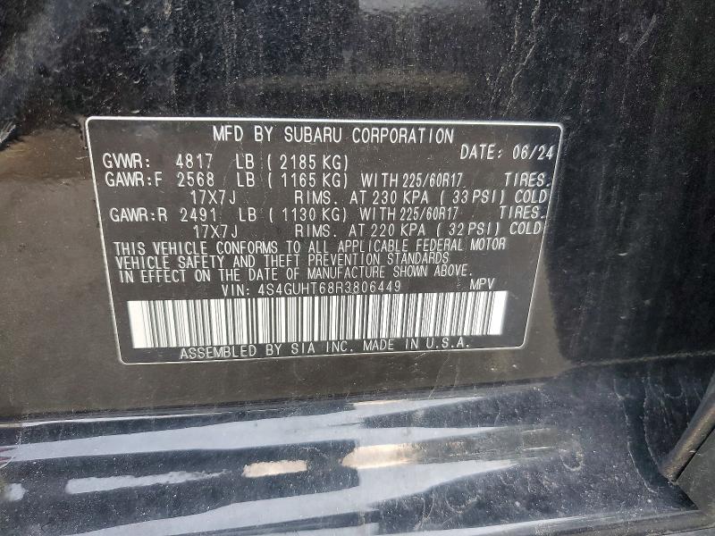 Продажа на аукционе авто 2024 Subaru Crosstrek, vin: 4S4GUHT68R3806449, номер лота: 58356716