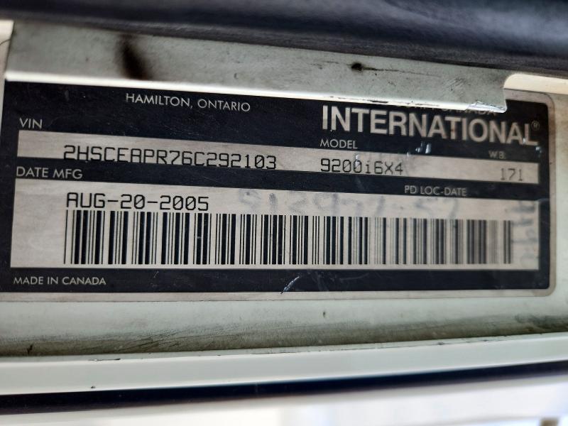 Продаж на аукціоні авто 2006 International 9200i, vin: 2HSCEAPR76C292103, номер лоту: 53767406