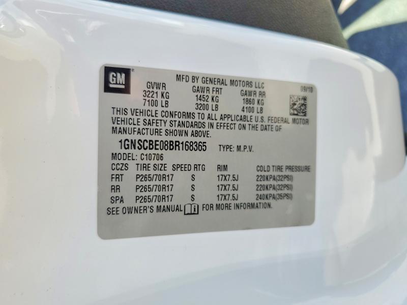 Продажа на аукционе авто 2011 Chevrolet Tahoe, vin: 1GNSCBE08BR168365, номер лота: 59092516