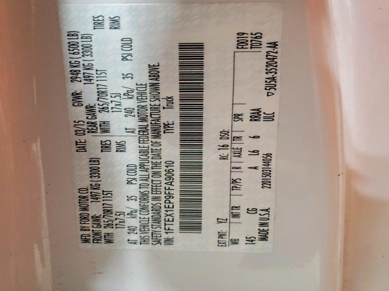 Aukcja sprzedaży 2015 Ford F150, vin: 1FTEX1EP9FFA90610, numer aukcji: 57972486