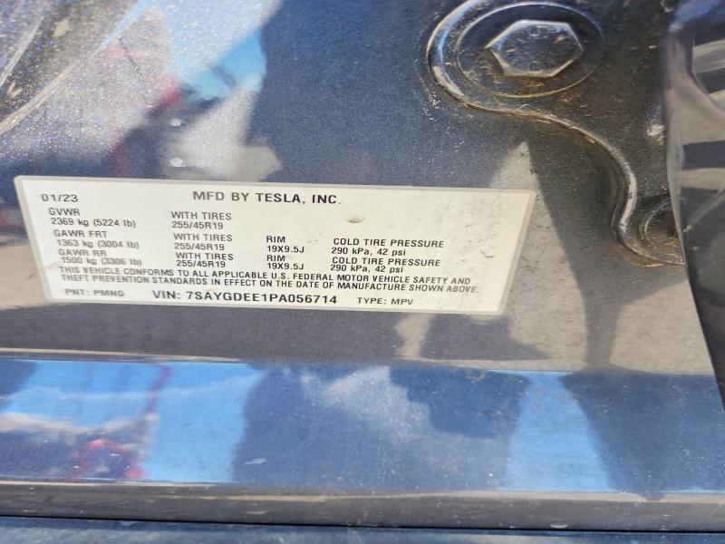 2023 Tesla Model Y მანქანა იყიდება აუქციონზე, vin: 7SAYGDEE1PA056714, აუქციონის ნომერი: 53615126