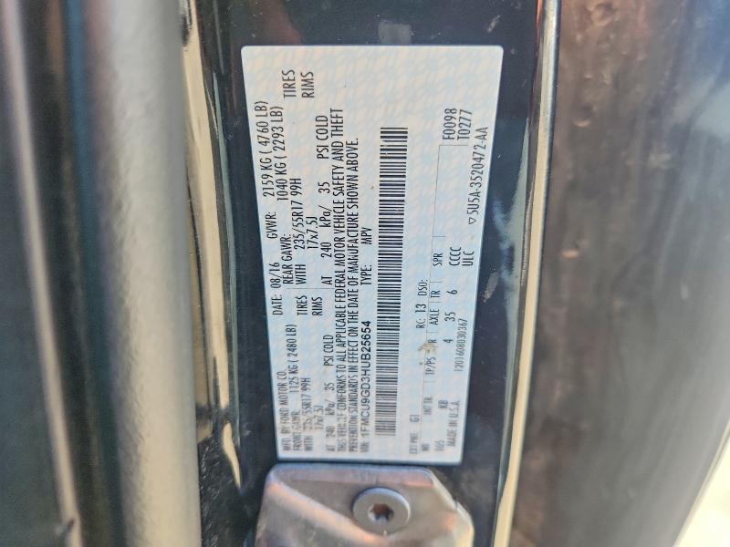 56350516 :رقم المزاد ، 1FMCU9GD3HUB25654 vin ، 2017 Ford Escape مزاد بيع