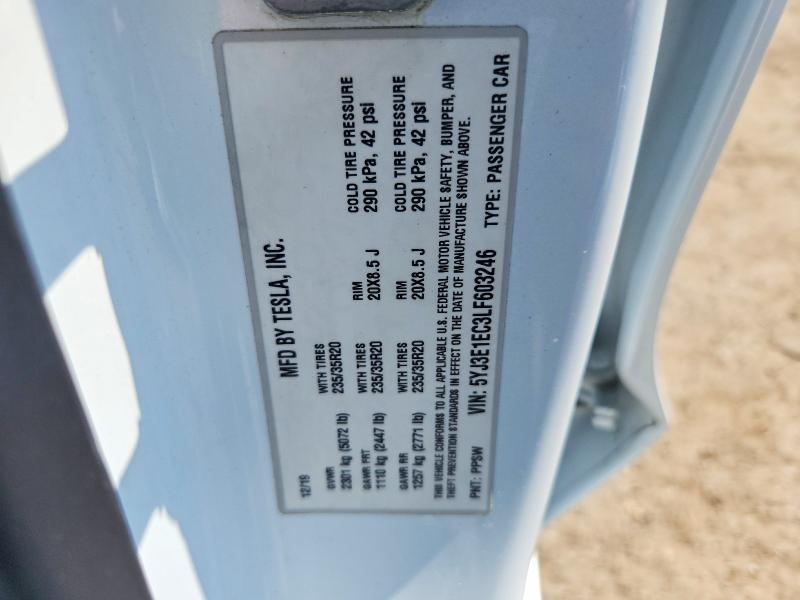 Aukcja sprzedaży 2020 Tesla Model 3, vin: 5YJ3E1EC3LF603246, numer aukcji: 59170716