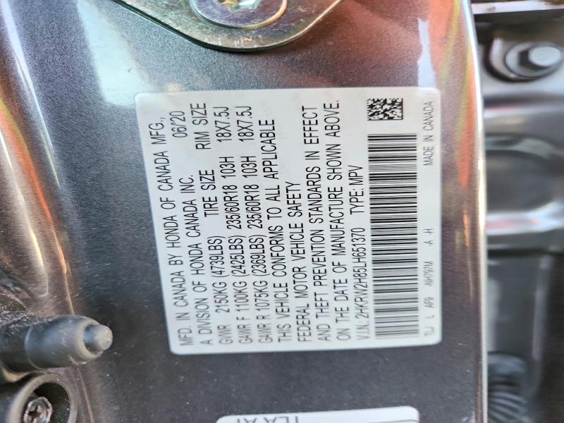 Aukcja sprzedaży 2020 Honda Cr-v, vin: 2HKRW2H85LH651370, numer aukcji: 55974766