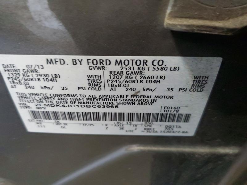 Продаж на аукціоні авто 2013 Ford Edge, vin: 2FMDK4JC1DBC63965, номер лоту: 55708016