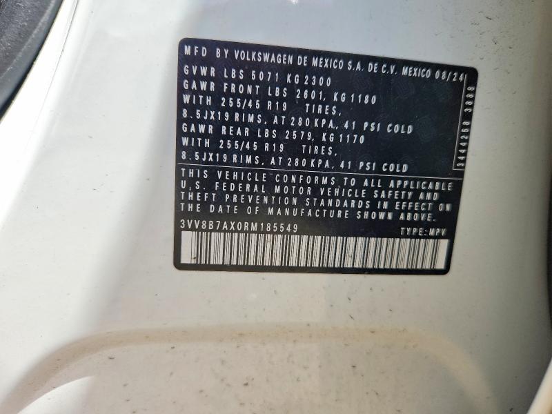 58641616 :رقم المزاد ، 3VV8B7AX0RM185549 vin ، 2024 Volkswagen Tiguan مزاد بيع
