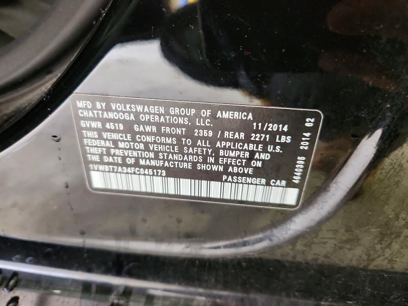 Aukcja sprzedaży 2015 Volkswagen Passat, vin: 1VWBT7A34FC045173, numer aukcji: 57557186