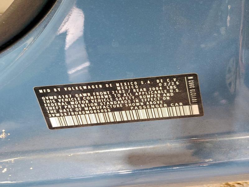 2025 Volkswagen Jetta მანქანა იყიდება აუქციონზე, vin: 3VW5X7BU8SM065055, აუქციონის ნომერი: 56450646
