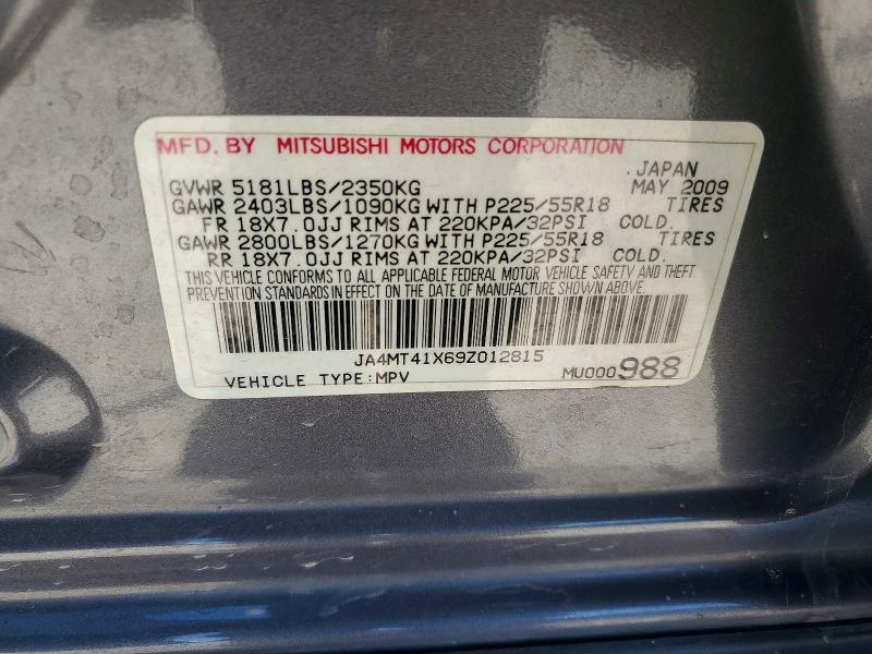 Aukcja sprzedaży 2009 Mitsubishi Outlander, vin: JA4MT41X69Z012815, numer aukcji: 59248296