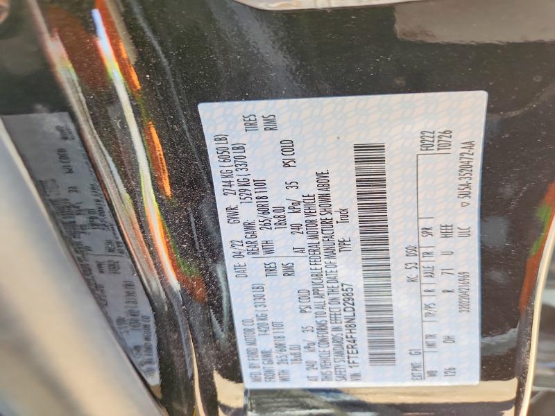 Продажа на аукционе авто 2022 Ford Ranger, vin: 1FTER4FH8NLD29857, номер лота: 58582146