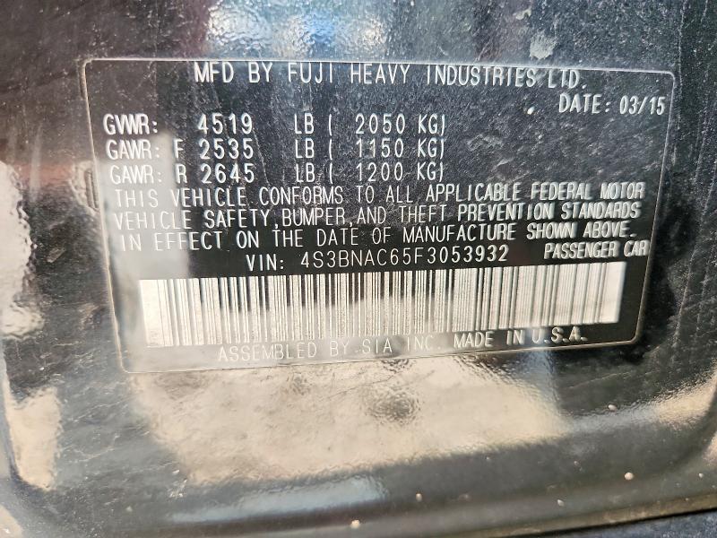 2015 Subaru Legacy მანქანა იყიდება აუქციონზე, vin: 4S3BNAC65F3053932, აუქციონის ნომერი: 59182036
