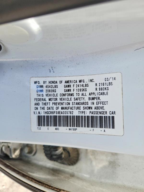Продажа на аукционе авто 2014 Honda Accord, vin: 1HGCR6F58EA005782, номер лота: 57001336