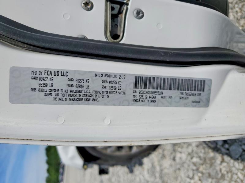 Продаж на аукціоні авто 2019 Chrysler 300, vin: 2C3CCAKG6KH595184, номер лоту: 56352446