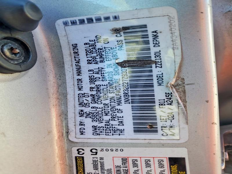 57045086 :رقم المزاد ، 1NXBR32E27Z930781 vin ، 2007 Toyota Corolla مزاد بيع