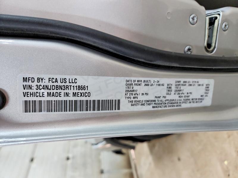 Продажа на аукционе авто 2024 Jeep Compass, vin: 3C4NJDBN3RT118661, номер лота: 58394016