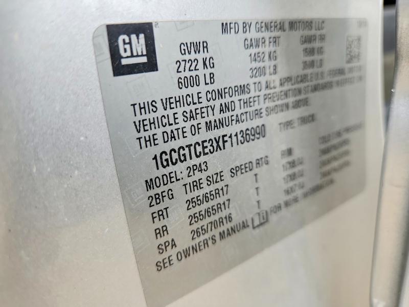 Продажа на аукционе авто 2015 Chevrolet Colorado, vin: 1GCGTCE3XF1136990, номер лота: 56983626