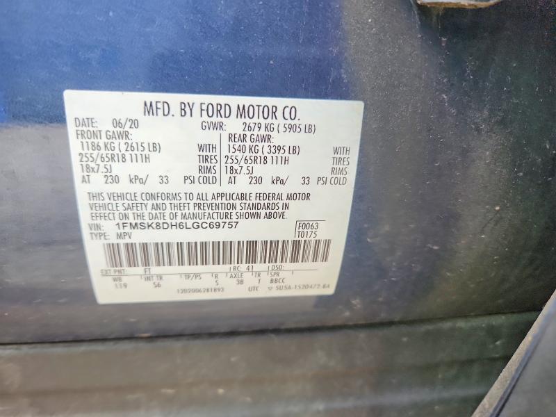 Aukcja sprzedaży 2020 Ford Explorer, vin: 1FMSK8DH6LGC69757, numer aukcji: 58991066