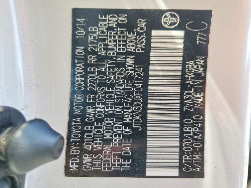 Продаж на аукціоні авто 2015 Toyota Prius, vin: JTDKN3DUXF0417241, номер лоту: 56344066
