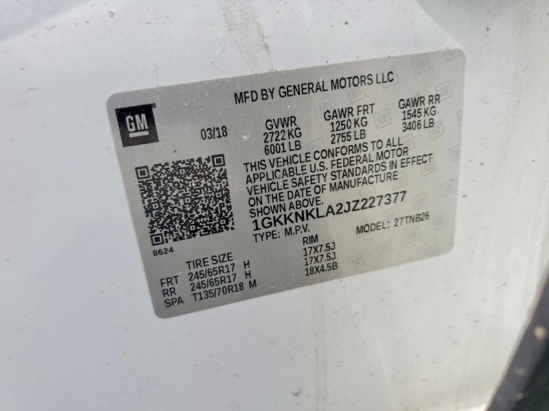Продажа на аукционе авто 2018 Gmc Acadia, vin: 1GKKNKLA2JZ227377, номер лота: 55920926