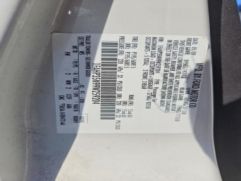 Aukcja sprzedaży 2009 Ford Focus, vin: 1FAHP35N99W259204, numer aukcji: 55517266