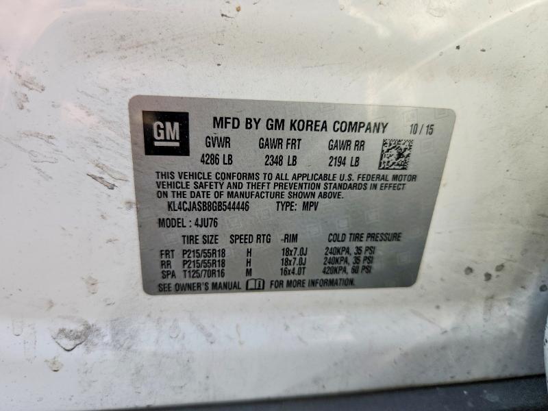 Продажа на аукционе авто 2016 Buick Encore, vin: KL4CJASB8GB544446, номер лота: 56703156