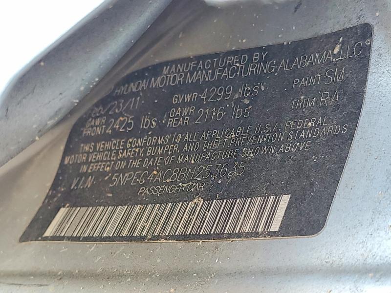 2011 Hyundai Sonata მანქანა იყიდება აუქციონზე, vin: 5NPEC4AC8BH253635, აუქციონის ნომერი: 56955756