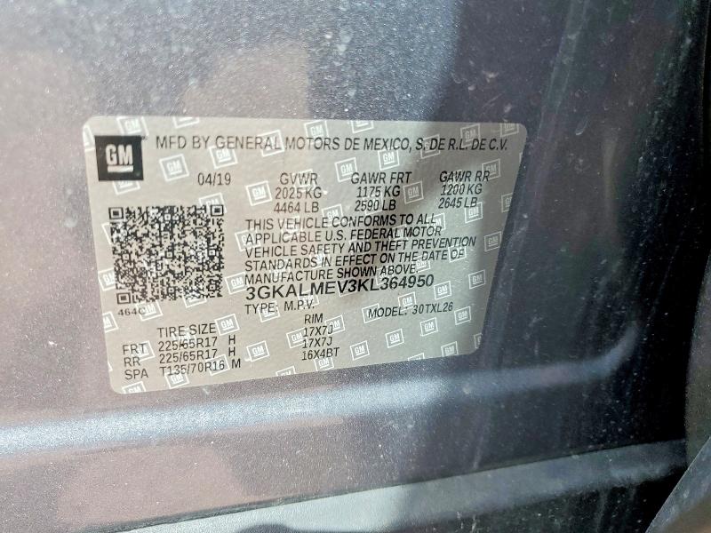 58450106 :رقم المزاد ، 3GKALMEV3KL364950 vin ، 2019 Gmc Terrain مزاد بيع
