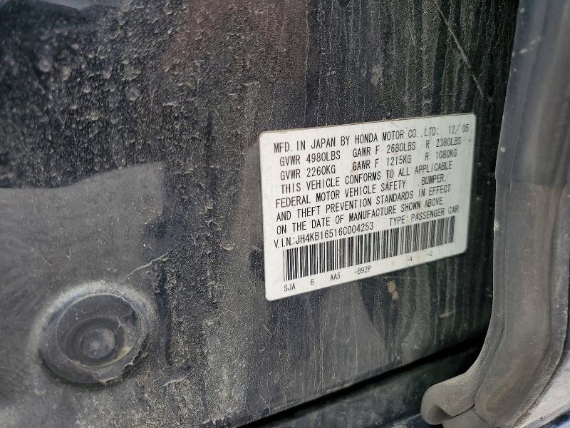 56981276 :رقم المزاد ، JH4KB16516C004253 vin ، 2006 Acura Rl مزاد بيع