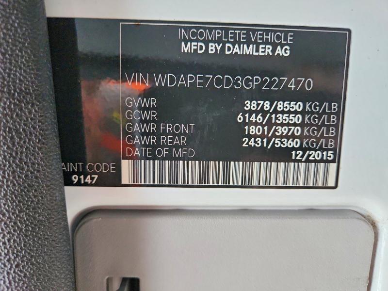 Aukcja sprzedaży 2016 Mercedes-benz Sprinter, vin: WDAPE7CD3GP227470, numer aukcji: 58480446