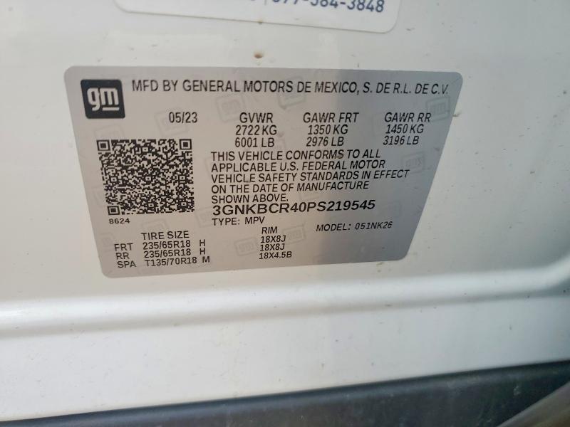 Aukcja sprzedaży 2023 Chevrolet Blazer, vin: 3GNKBCR40PS219545, numer aukcji: 56754926