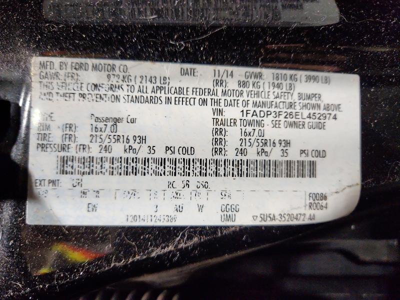Продажа на аукционе авто 2014 Ford Focus, vin: 1FADP3F26EL452974, номер лота: 56998026