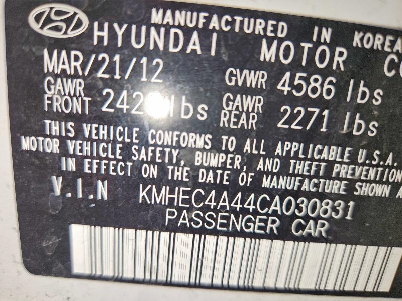 56705786 :رقم المزاد ، KMHEC4A44CA030831 vin ، 2012 Hyundai Sonata مزاد بيع